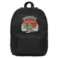 Introverted But Willing To Discuss Cats 16 in Basic Backpack