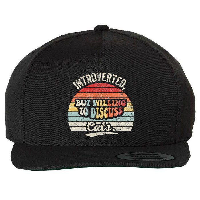 Introverted But Willing To Discuss Cats Wool Snapback Cap