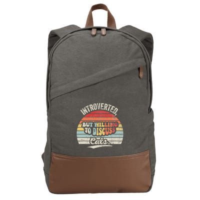 Introverted But Willing To Discuss Cats Cotton Canvas Backpack