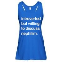 Introverted But Willing To Discuss Nephilim Ladies Essential Flowy Tank