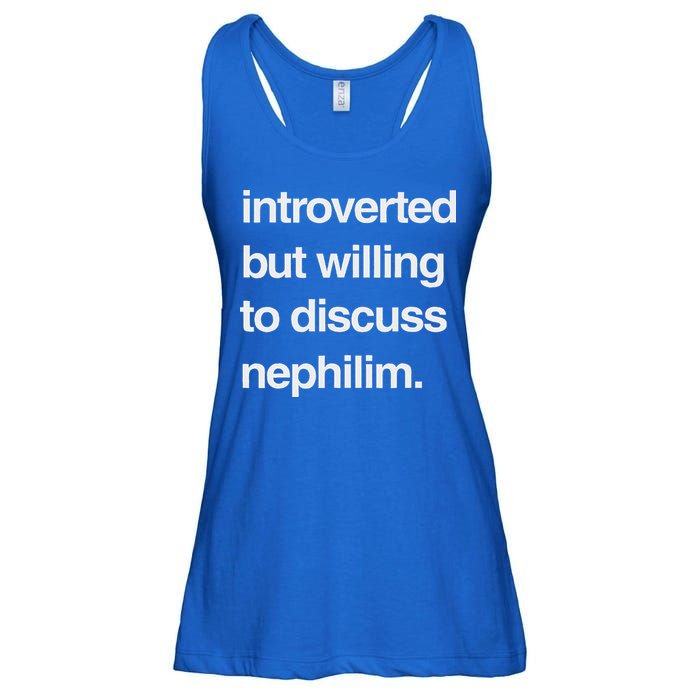 Introverted But Willing To Discuss Nephilim Ladies Essential Flowy Tank