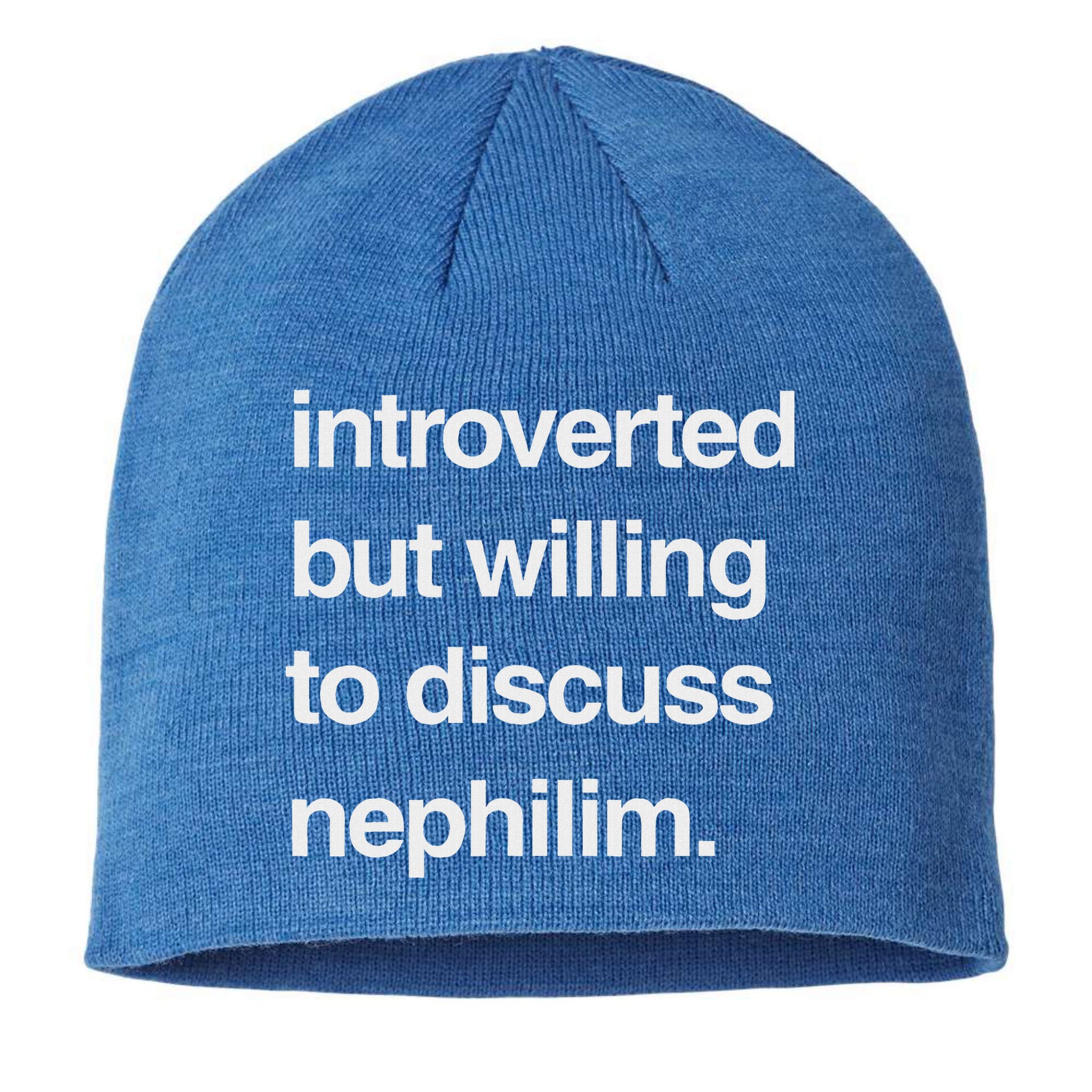 Introverted But Willing To Discuss Nephilim Sustainable Beanie