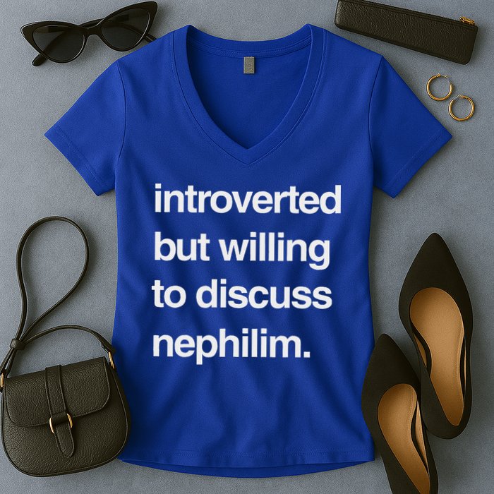 Introverted But Willing To Discuss Nephilim Women's V-Neck T-Shirt