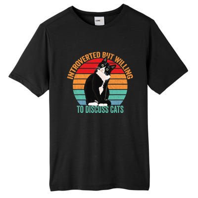 Introverted But Willing To Discuss Cats Introverted Cat Tall Fusion ChromaSoft Performance T-Shirt