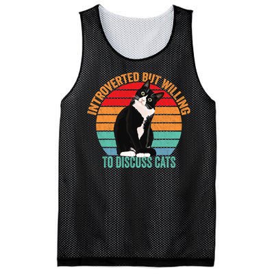 Introverted But Willing To Discuss Cats Introverted Cat Mesh Reversible Basketball Jersey Tank