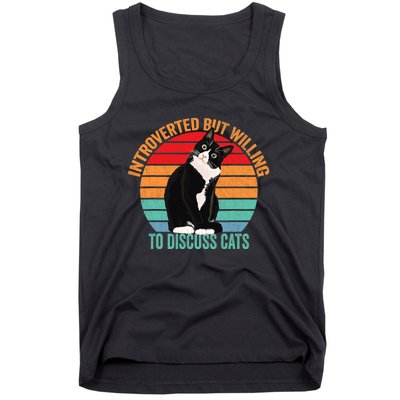 Introverted But Willing To Discuss Cats Introverted Cat Tank Top