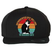 Introverted But Willing To Discuss Cats Introverted Cat Wool Snapback Cap