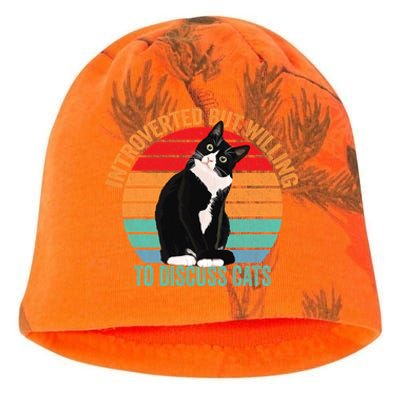 Introverted But Willing To Discuss Cats Introverted Cat Kati - Camo Knit Beanie