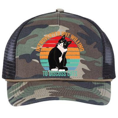 Introverted But Willing To Discuss Cats Introverted Cat Retro Rope Trucker Hat Cap