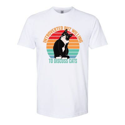 Introverted But Willing To Discuss Cats Introverted Cat Softstyle CVC T-Shirt