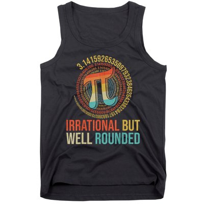 Irrational But Well Rounded Pi Digits Design Pi Day Math Tank Top
