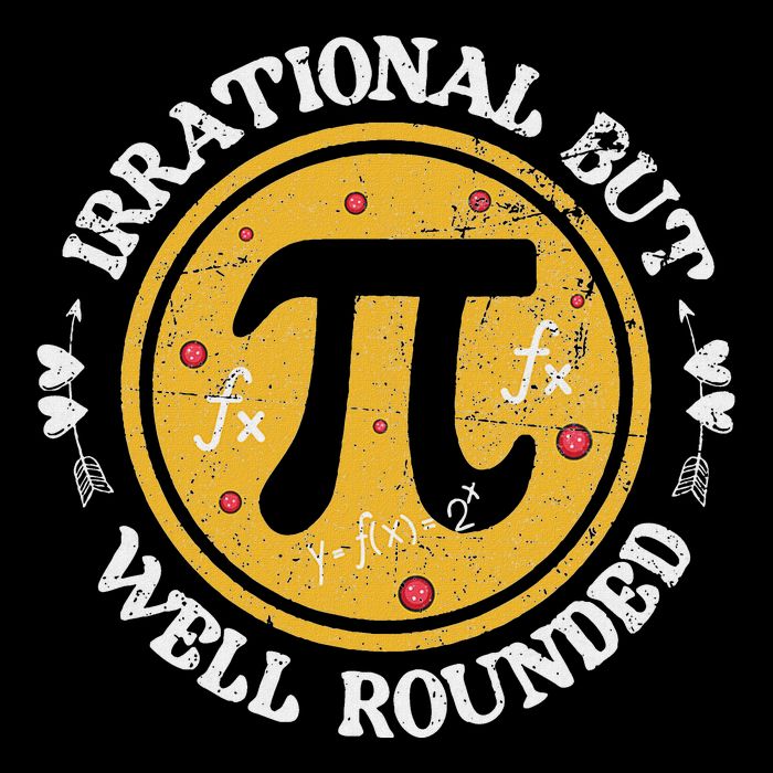 Irrational But Well Rounded Funny Math Teacher Pi Day Full-Length Apron With Pockets