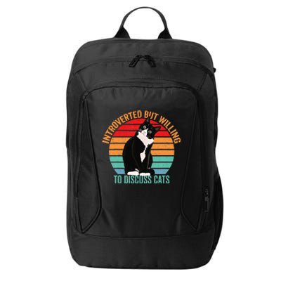 Introverted But Willing To Discuss Cats Lovers Black Cat City Backpack