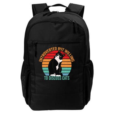 Introverted But Willing To Discuss Cats Lovers Black Cat Daily Commute Backpack