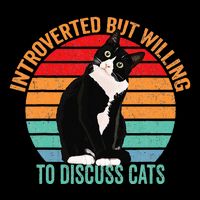 Introverted But Willing To Discuss Cats Lovers Black Cat Drawstring Bag