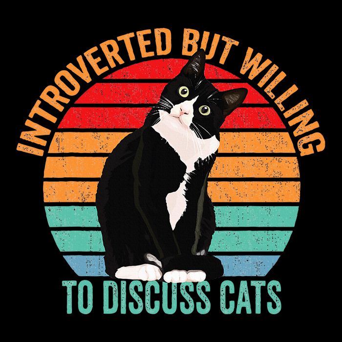 Introverted But Willing To Discuss Cats Lovers Black Cat Drawstring Bag
