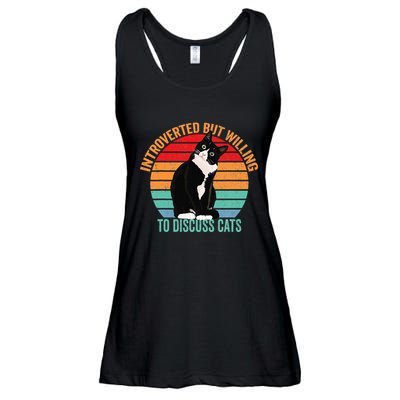 Introverted But Willing To Discuss Cats Lovers Black Cat Ladies Essential Flowy Tank