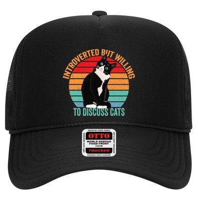 Introverted But Willing To Discuss Cats Lovers Black Cat Trucker Hat