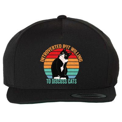 Introverted But Willing To Discuss Cats Lovers Black Cat Wool Snapback Cap