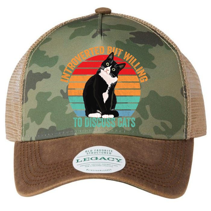 Introverted But Willing To Discuss Cats Introverted Cat Legacy Tie Dye Trucker Hat