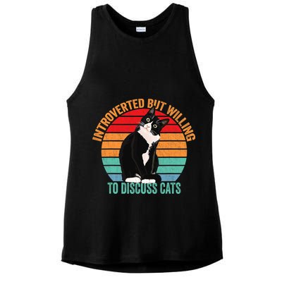 Introverted But Willing To Discuss Cats Introverted Cat Ladies PosiCharge Tri-Blend Wicking Tank