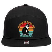 Introverted But Willing To Discuss Cats Introverted Cat 7 Panel Mesh Trucker Snapback Hat