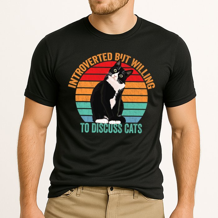 Introverted But Willing To Discuss Cats Introverted Cat Performance Shirt