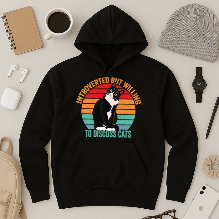 Introverted But Willing To Discuss Cats Introverted Cat Hoodie