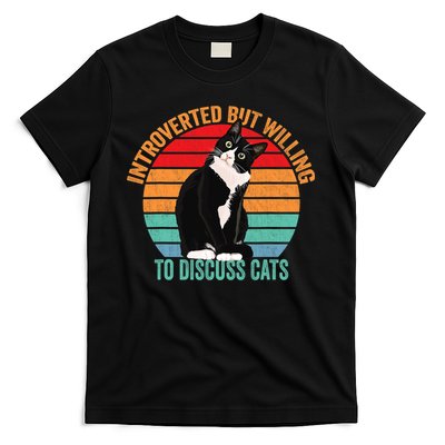 Introverted But Willing To Discuss Cats Introverted Cat T-Shirt