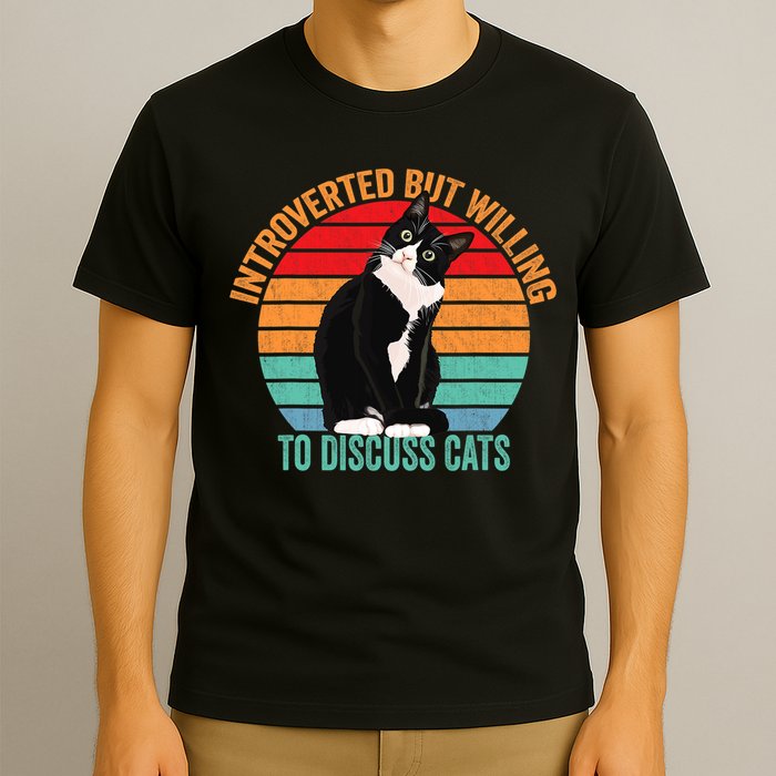 Introverted But Willing To Discuss Cats Introverted Cat T-Shirt