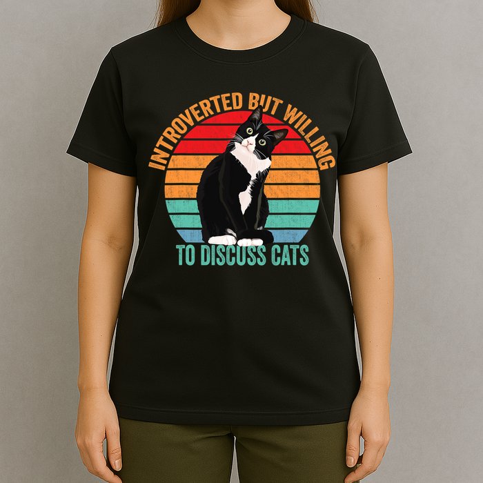 Introverted But Willing To Discuss Cats Introverted Cat T-Shirt