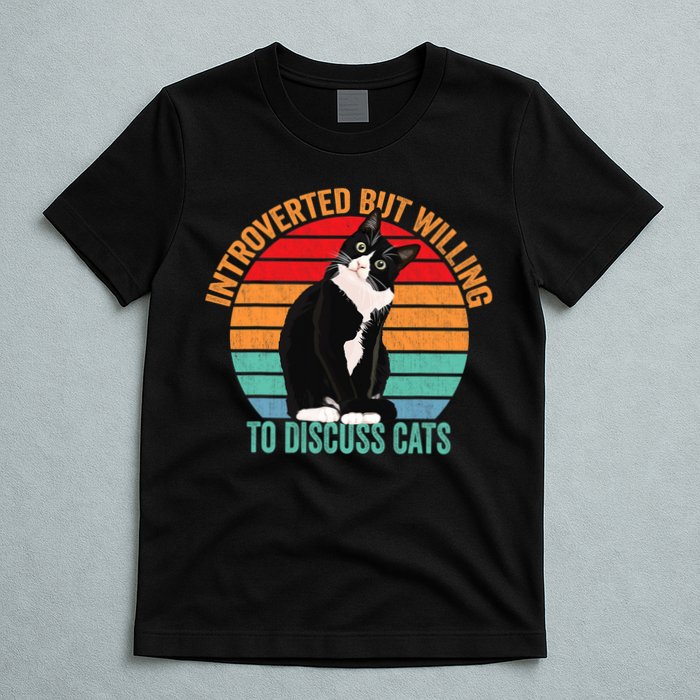 Introverted But Willing To Discuss Cats Introverted Cat T-Shirt