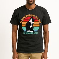 Introverted But Willing To Discuss Cats Introverted Cat Tall T-Shirt