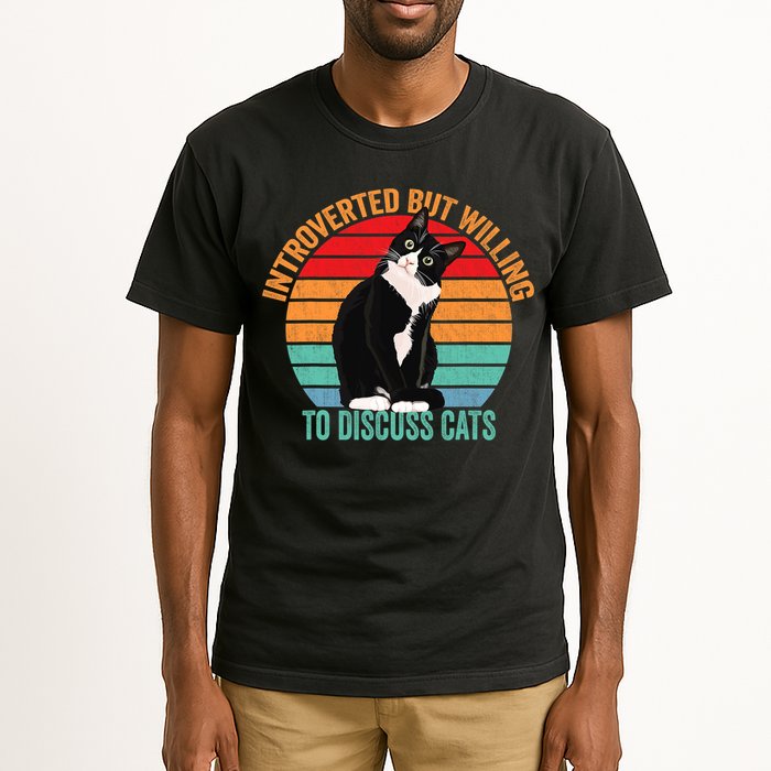 Introverted But Willing To Discuss Cats Introverted Cat Tall T-Shirt