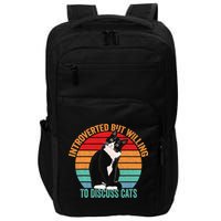 Introverted But Willing To Discuss Cats Introverted Cat Impact Tech Backpack