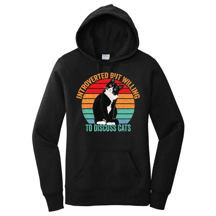 Introverted But Willing To Discuss Cats Introverted Cat Women's Pullover Hoodie