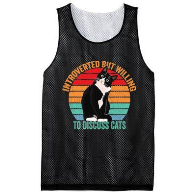 Introverted But Willing To Discuss Cats Introverted Cat Mesh Reversible Basketball Jersey Tank