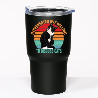 Introverted But Willing To Discuss Cats Introverted Cat Tumbler