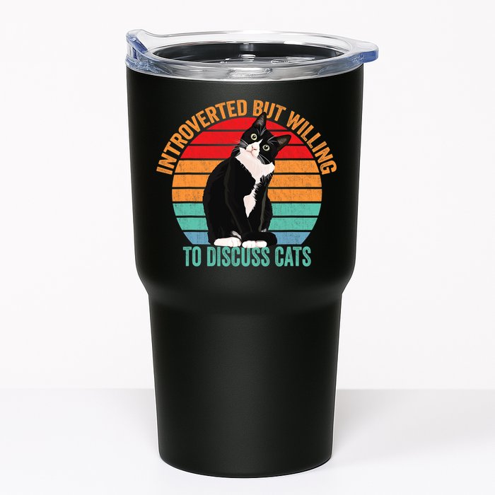 Introverted But Willing To Discuss Cats Introverted Cat Tumbler