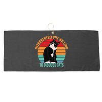 Introverted But Willing To Discuss Cats Introverted Cat Large Microfiber Waffle Golf Towel