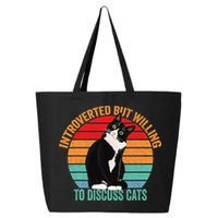 Introverted But Willing To Discuss Cats Introverted Cat 25L Jumbo Tote