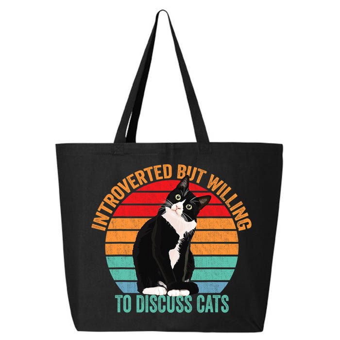 Introverted But Willing To Discuss Cats Introverted Cat 25L Jumbo Tote