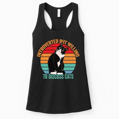 Introverted But Willing To Discuss Cats Introverted Cat Womens Tank Top