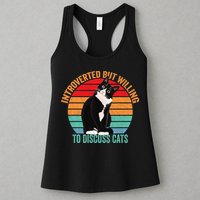Introverted But Willing To Discuss Cats Introverted Cat Womens Tank Top