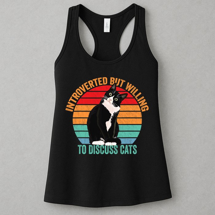 Introverted But Willing To Discuss Cats Introverted Cat Womens Tank Top