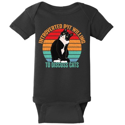 Introverted But Willing To Discuss Cats Introverted Cat Baby Bodysuit
