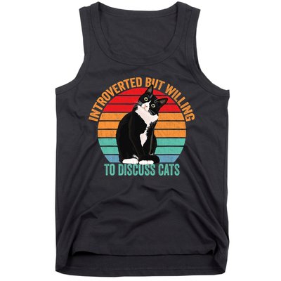Introverted But Willing To Discuss Cats Introverted Cat Tank Top