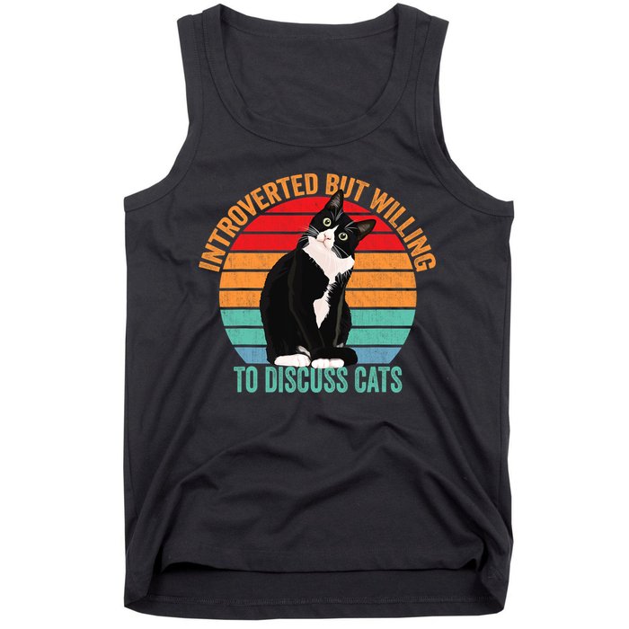 Introverted But Willing To Discuss Cats Introverted Cat Tank Top