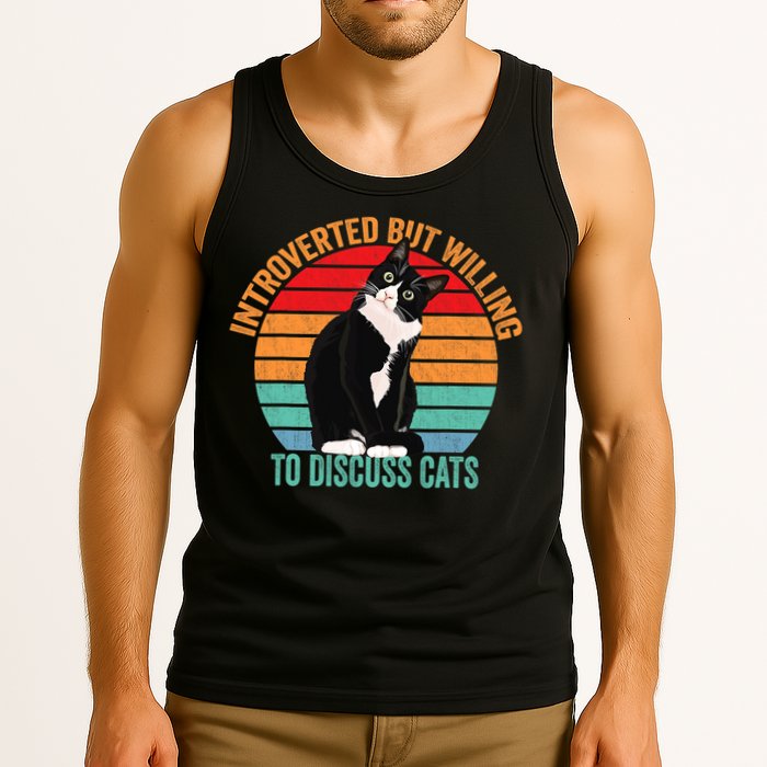 Introverted But Willing To Discuss Cats Introverted Cat Tank Top