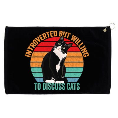 Introverted But Willing To Discuss Cats Introverted Cat Grommeted Golf Towel